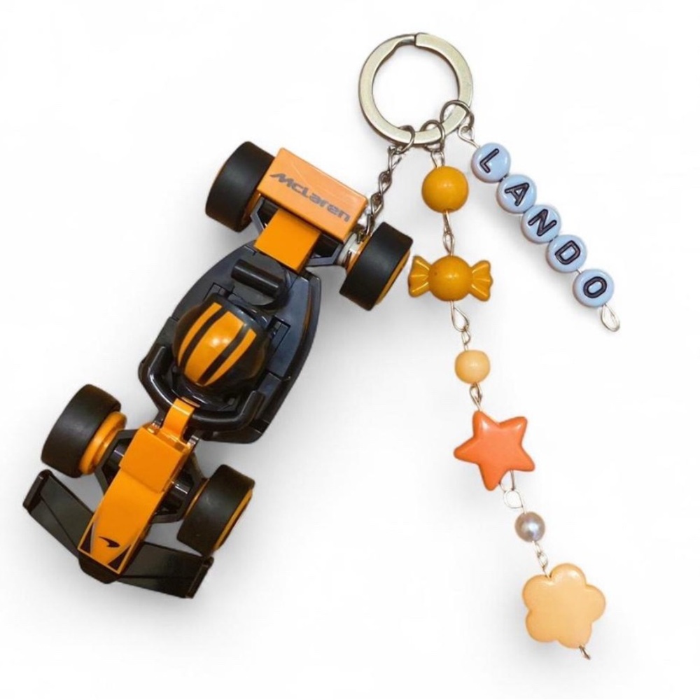 🎀3/$25🎀 Handmade F1 Lando Norris McLaren Lego Car Keychain